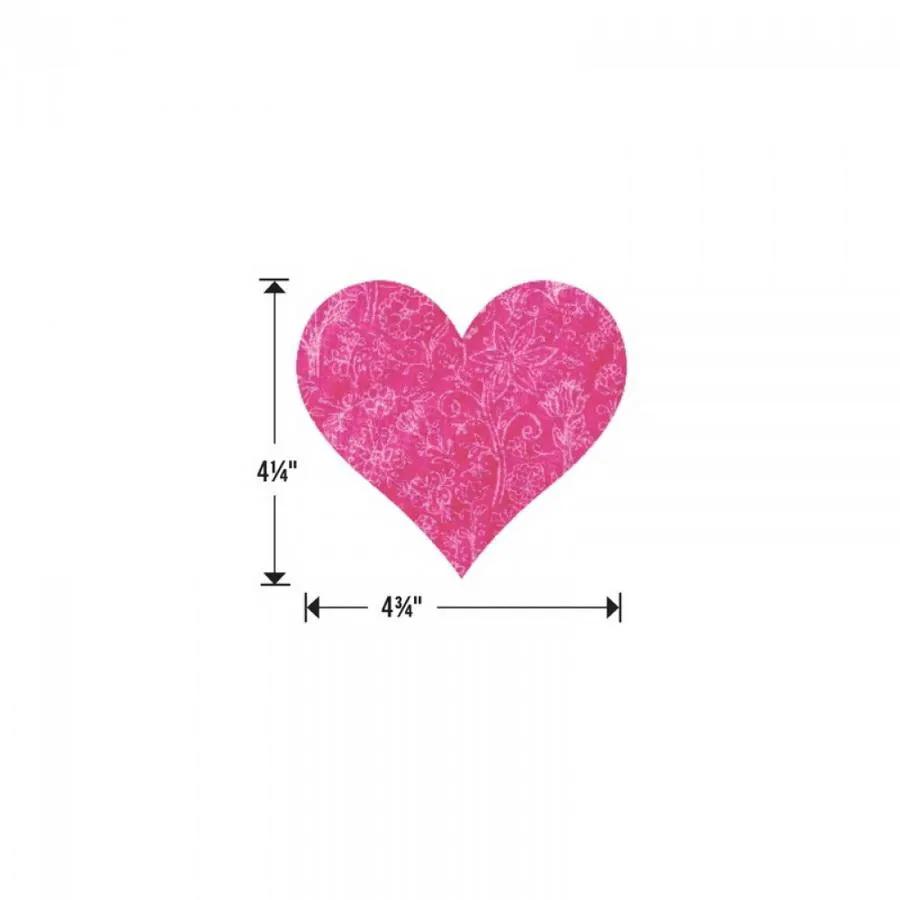 Sizzix Bigz Die - Heart #3 (M&G), pink floral heart cut die, 4 1/4 in tall by 4 3/4 in wide
