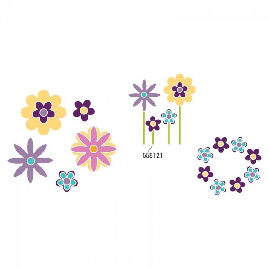 Sizzix Bigz Die Flower Layers #15 (M&G): set of assorted layered flowers dies in purple, yellow, pink and teal
