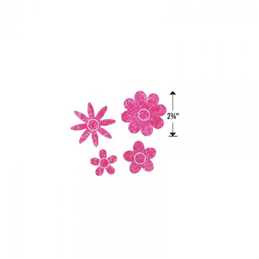 Sizzix Bigz Die - Flower Layers #15: four pink flower shapes up to 2 3/4 in.