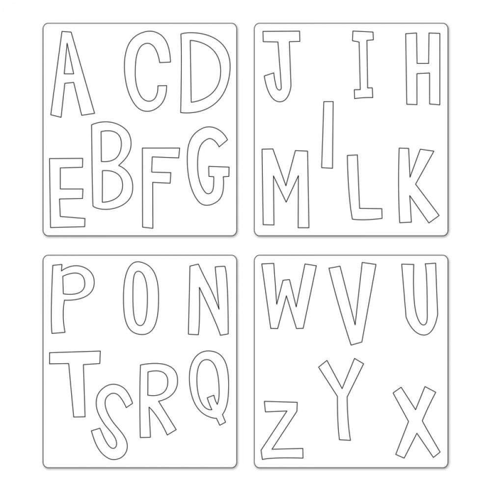 Sizzix Bigz Alphabet Set 4 Dies - Fresh Blossoms Alphabet