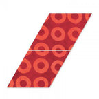Sizzix Bigz Die - Diamonds, red circular ring pattern on maroon, 2 1/4 in sides