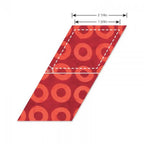 Sizzix Bigz Die Diamonds, 60°, 2 1/4 in sides; red circular-patterned paper sample