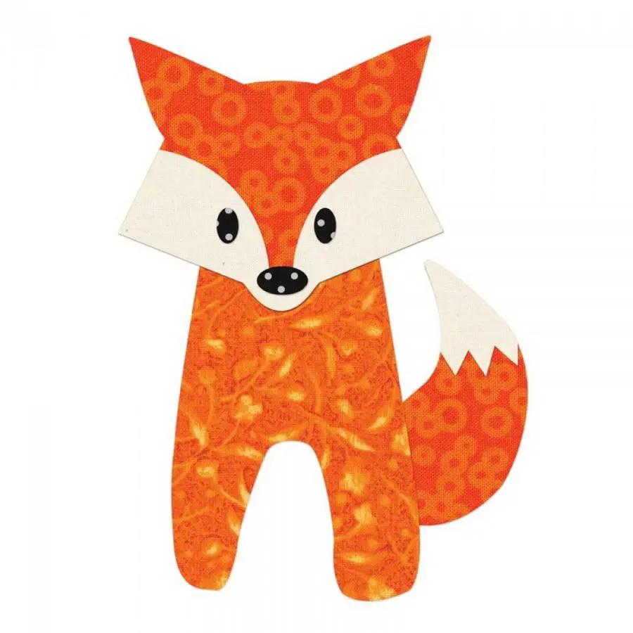 Sizzix Bigz Die Fox by Lynda Kanase; orange patterned fox with white face and tail tip