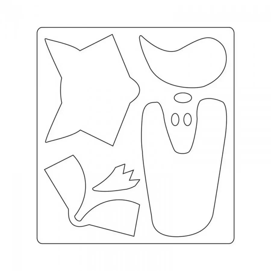 Sizzix Bigz Die Fox by Lynda Kanase cutting dies sheet with fox body, tail and star shapes