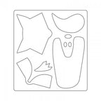 Sizzix Bigz Die Fox by Lynda Kanase cutting dies sheet with fox body, tail and star shapes