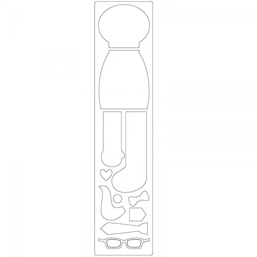 Sizzix Bigz XL 25 Inch Doll die set for cutting machines, includes doll body parts and accessories.