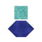 Sizzix Bigz Die Honeycombs & Squares: teal 1-inch square and blue 1.5-inch hexagon shapes (2)