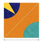 Sizzix Bigz Pro Die Bow Tie 9.5in assembled; orange patterned background with teal circle and blue/yellow shapes