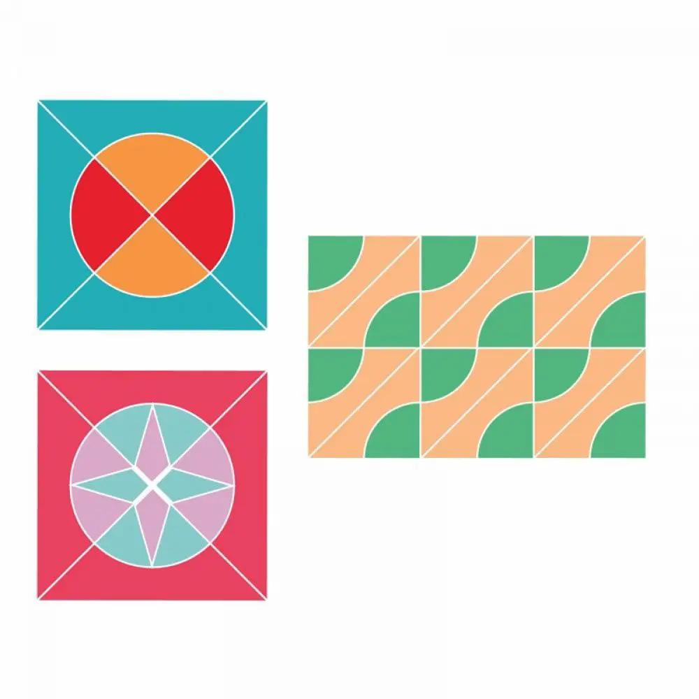 Sizzix Bigz Pro Die Bow Tie 9.5in assembled; three geometric designs in teal, pink, peach, and green