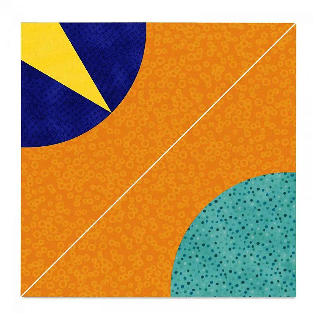 Sizzix Bigz Pro Die Bow Tie, 9.5 in assembled, orange background with blue circle and teal arc