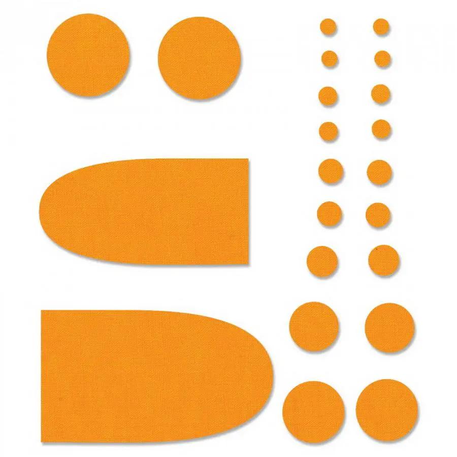 Sizzix Bigz Die Penny Rug Circles & Tongues by Rosebud's Cottage; orange cutting dies set