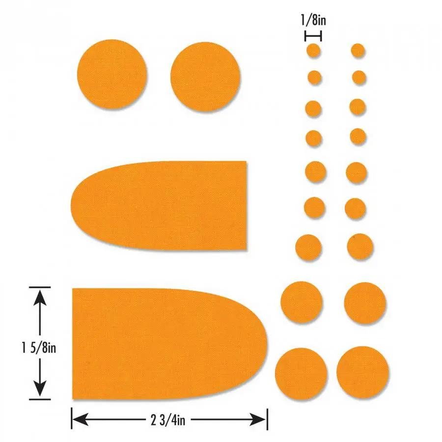 Sizzix Bigz Die - Penny Rug Circles & Tongues set in orange; multiple die-cut shapes for Penny Rug project.
