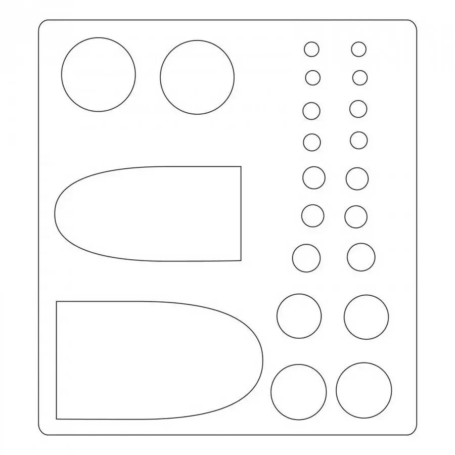 Sizzix Bigz Die Penny Rug Circles & Tongues by Rosebud's Cottage cutting die; shapes include circles and rounded tongues