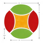 Sizzix Bigz Plus Die - Double Wedding Ring design; fabric cutter dies with red sides, green top/bottom, orange center.
