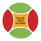 Sizzix Bigz Plus Die - Double Wedding Ring Large Melon fabric cutter die; red and green shapes shown