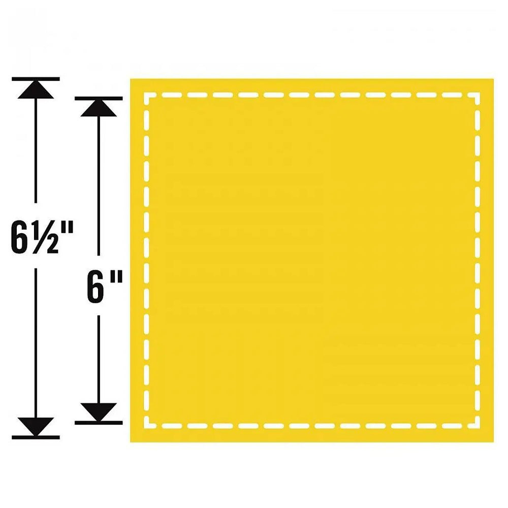 Sizzix Bigz Plus Q Die, square 6-inch finished, yellow cutting die with dashed cut line