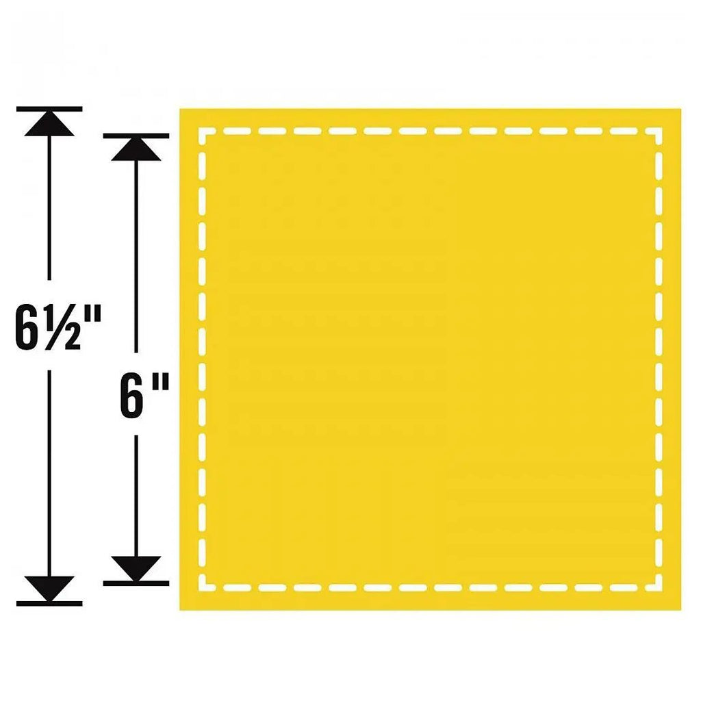Sizzix Bigz Plus Q Die, square 6-inch finished, yellow cutting die with dashed cut line
