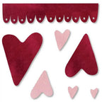 Sizzix Bigz Die Hearts & Scallop by Rosebud's Cottage; red and pink die-cut hearts with a scalloped border.
