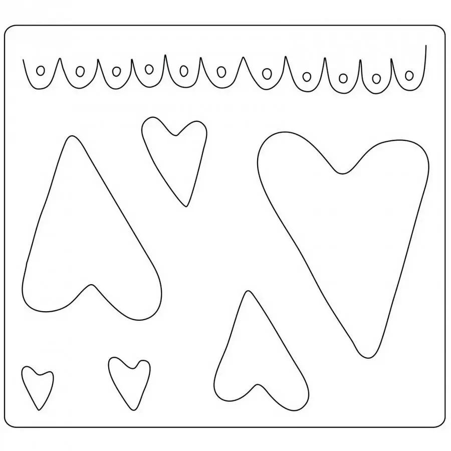 Sizzix Bigz Die Hearts & Scallop by Rosebud's Cottage; cutting dies with heart shapes in various sizes