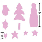 Sizzix Bigz Die Winter Wonderland cutting dies; pink tree, mitten, stars and assorted shapes (9 pieces)