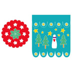 Sizzix Bigz Die - Winter Wonderland cutting machine dies; red wreath and teal banner with trees and stars (2 dies)