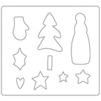 Sizzix Bigz Die Winter Wonderland cutting dies 9-piece set with tree, mitten, holly leaf, heart and star shapes