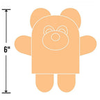 Sizzix Bigz L Maggie & Quincy fabric cutter die cutout, peach bear-shaped figure, 6 inches tall