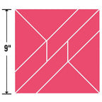 Sizzix Bigz Plus Q Die Twist fabric cutter die; pink 9-inch square with white diagonal geometric lines