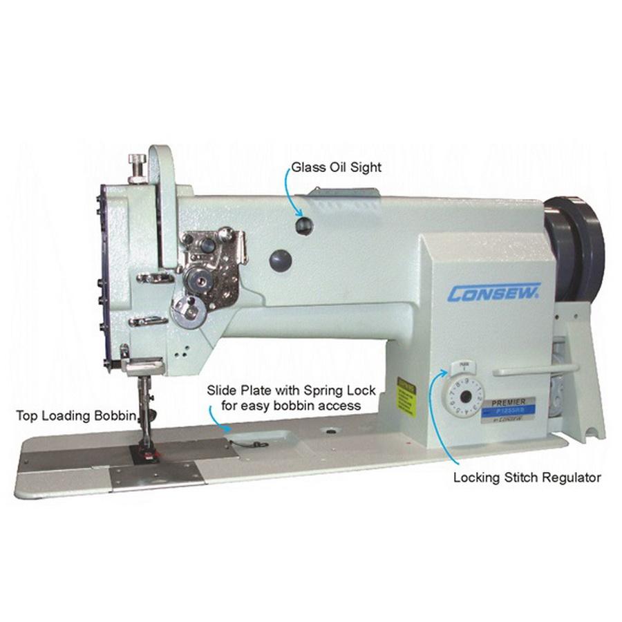 Consew Premier 1255RB Lockstitch Machine with Assembled Table and Servo Motor