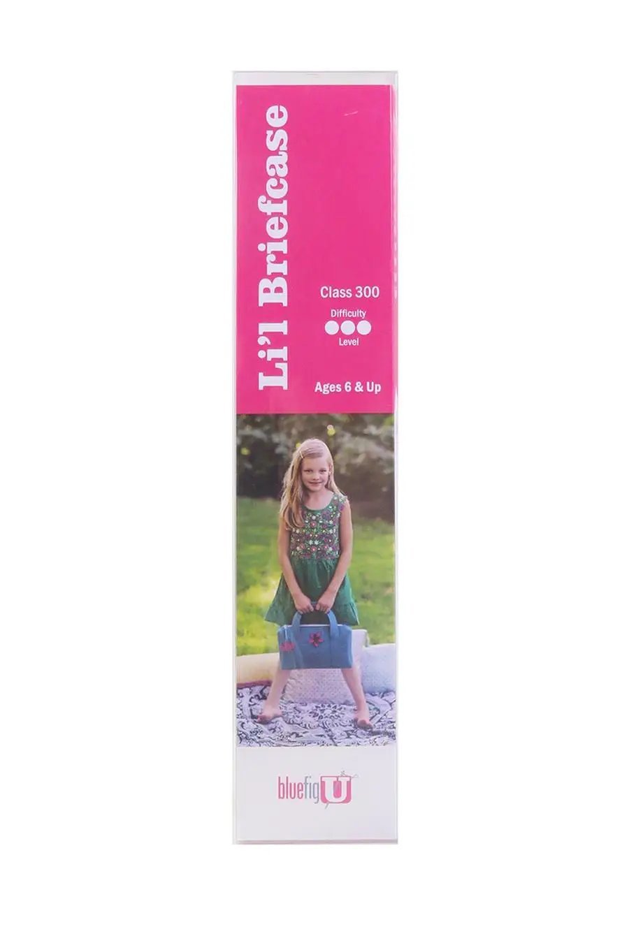 Bluefig Lil Briefcase Class 300 fabric kit in pink packaging with visible Bluefig logo