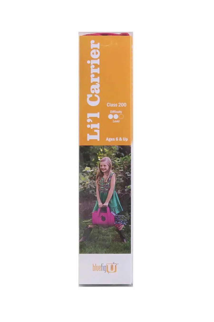 Lil Carrier Class 200 Learn to Sew Kit, a Bluefig fabric kit with an orange label