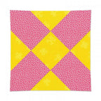 Sizzix Bigz XL Die Rocking the House 8 inch assembled patchwork square in pink and yellow