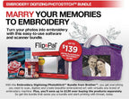 Brother PhotoStitch Bundle Includes Flip Pal Scanner, Pre-Design Plus, Fleshtone Embroidery 10 Pack Threads