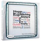 Book: DIME Hoop It Up The Stitching Sisters Guide to Hooping; white cover with ruler-bordered frame.