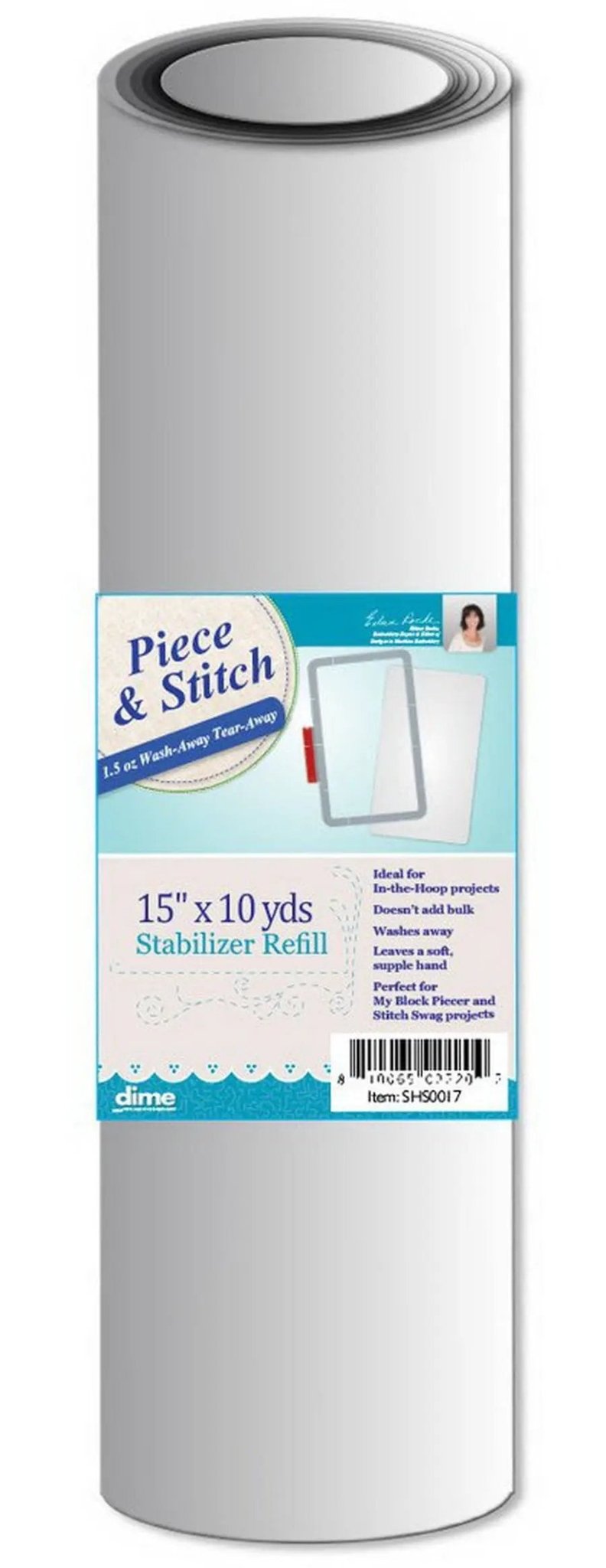 DIME Piece & Stitch Tear-Away Stabilizer roll, 15in x 10yds, ideal for In-the-Hoop