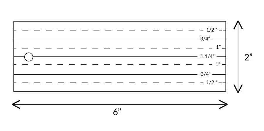EncorePlus 2in x 6in Long Arm mini ruler with marked scales
