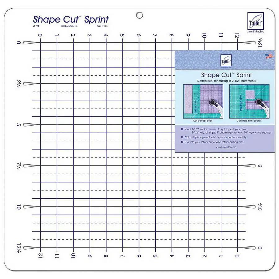 June Tailor Shape Cut Sprint cutting mat, white with blue grid lines, 16 1/2 in x 16 in