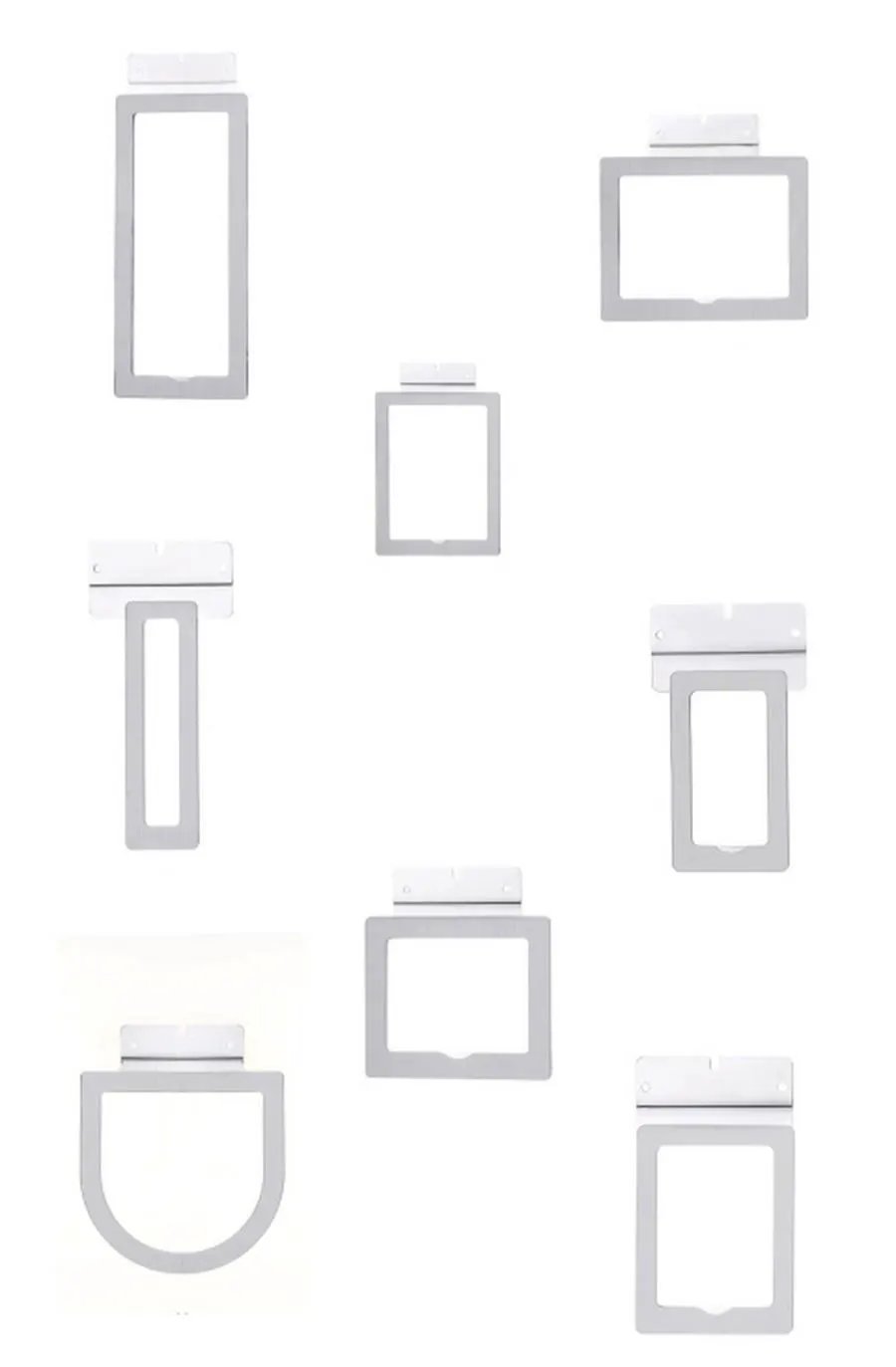 Janome 8-in-1 Fast Magne Frame embroidery hoop set for MB-4S, gray metal hoops (8 pieces)