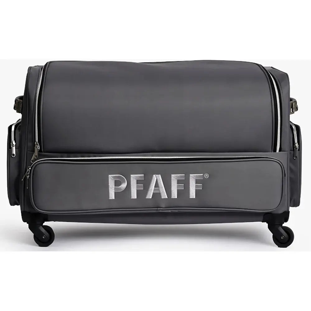 Pfaff Large Machine Rolling Case in gray, durable sewing machine bag with wheels