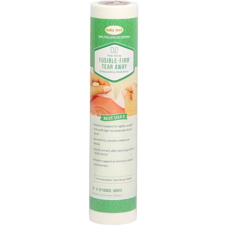 Baby Lock Firm Fusible Tear Away Stabilizer 12" x 10yds - Sewingmachinesplus.com