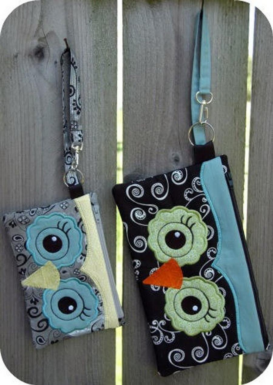Embroidery Garden Owl Wristlet and Purse Set - Sewingmachinesplus.com