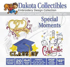 Dakota Collectibles embroidery design software, Special Moments collection 970467; three motifs including graduation cap and Celebrate design