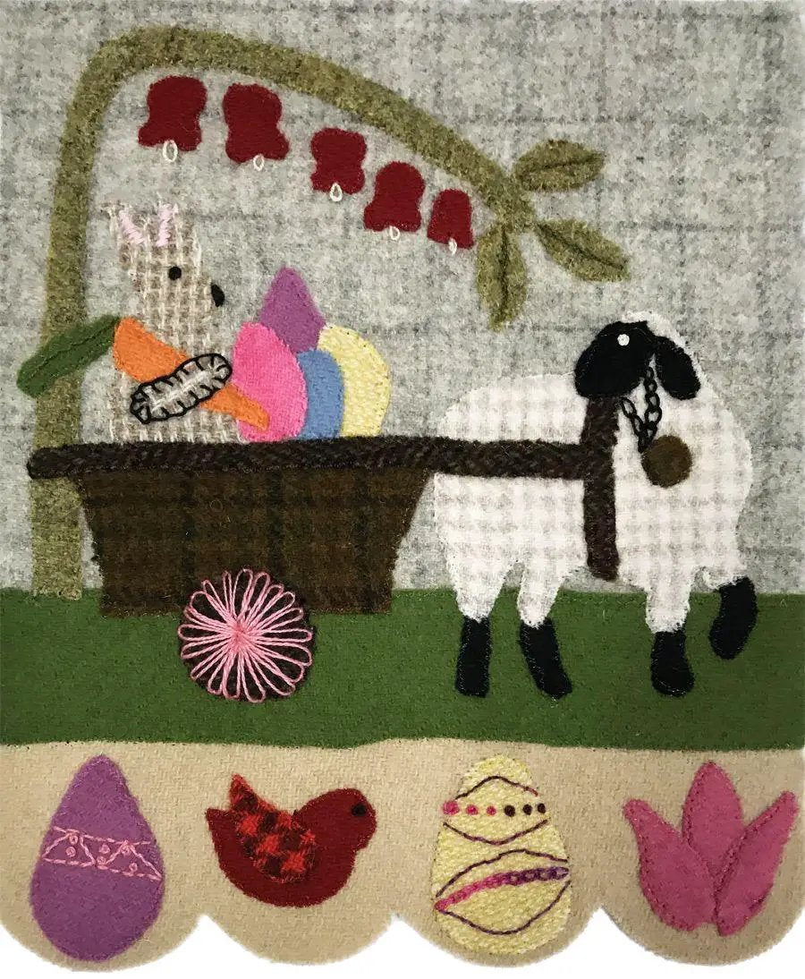 Quilter's Paradise Simply Sheep April Pre - Cut Wool Kit - Sewingmachinesplus.com