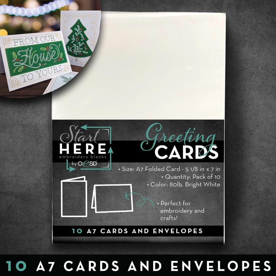 OESD Blank Greeting Cards & Envelopes Size A7 10pk