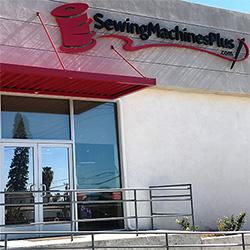 SMP Store front with a logo of Sewing Machine Plus