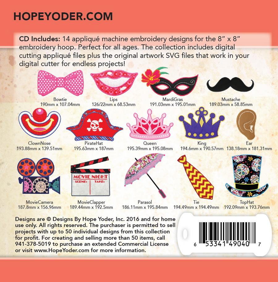 Foto Props Embroidery CD w/SVG - Designs by Hope Yoder