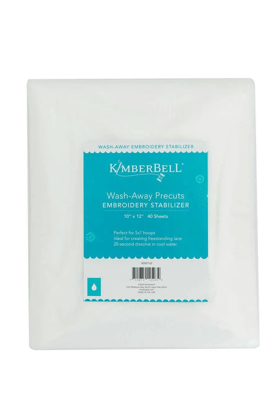 KimberBell Wash Away 10 in x 12 in Precut Sheets 40 Stabilizer Pack (KDST122) - Sewingmachinesplus.com