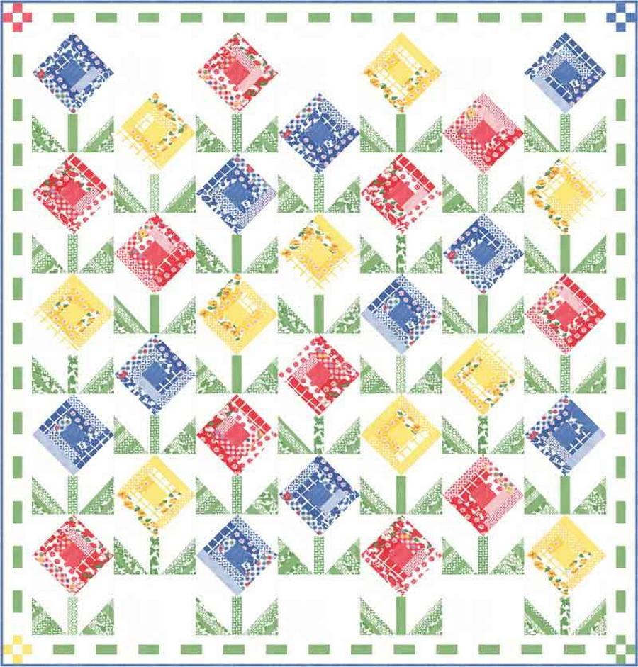 Feed Sacks: Red Rover Goodness Grows Fabric Quilt Kit - Sewingmachinesplus.com