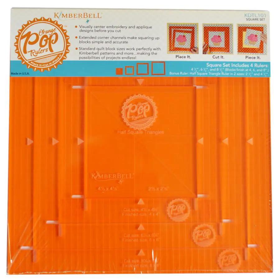 KimberBell Orange Pop Ruler Square Set (KDTL101) - Sewingmachinesplus.com