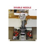 Sewing machine, double-needle long-arm with assembled table and servo motor.